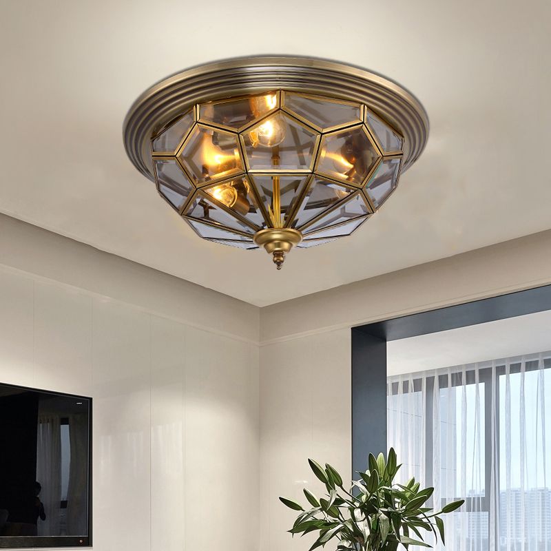Plafonnier encastré en forme de bol pour couloir, luminaire Vintage en verre gris fumé et Nickel