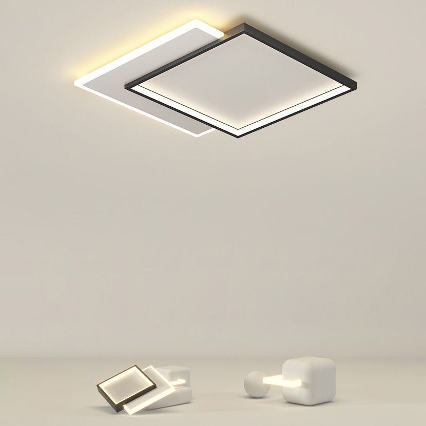 Rectangular Flush Mount Ceiling Light Fixtures for Living Room Study Room
