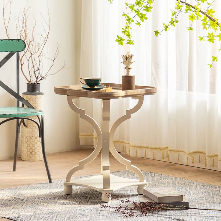French Country Wooden Cocktail Table Distressed Coffee Table for Home