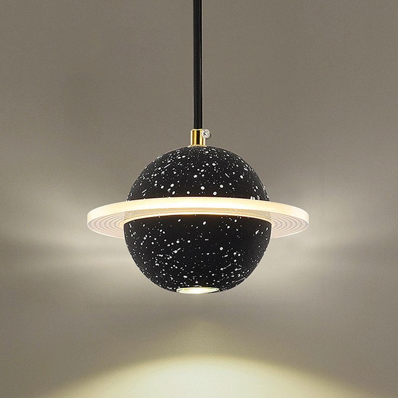 Lámpara colgante de cemento de forma de planeta LED Nordic moderno de cemento interior de cemento colgante
