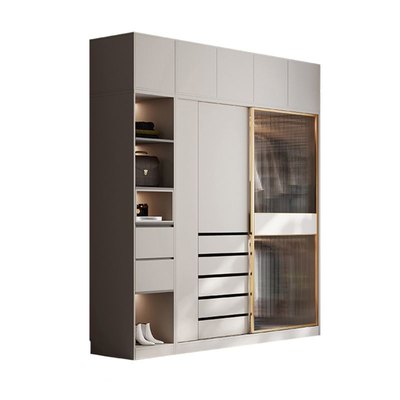 Modern Style Wardrobe Wooden Wardrobe Closet with Sliding Door