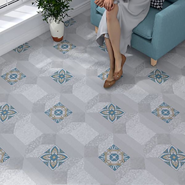 Home Indoor Vinyl Floor Coiled Marble Print Square PVC Vinyl Flooring