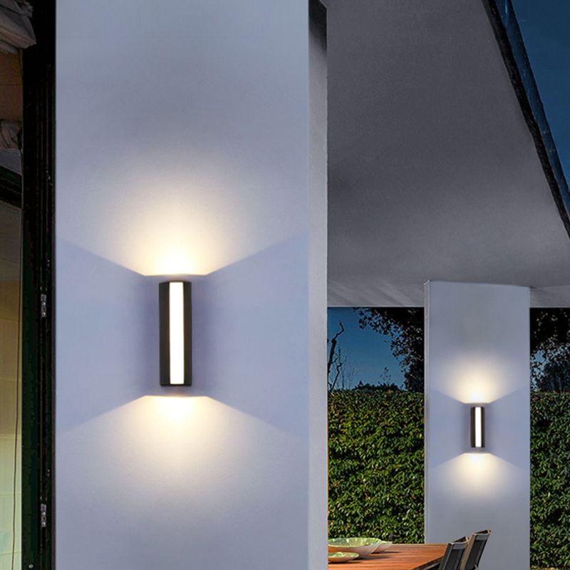 Modern Wall Sconce 1 illuminazione nero in alluminio nero illuminazione montata per giardino
