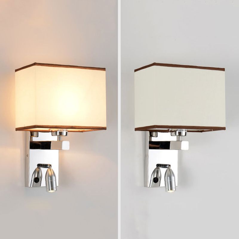 Fabric Geometric Wall Light Fixture Modern Wall Lighting for Bedroom