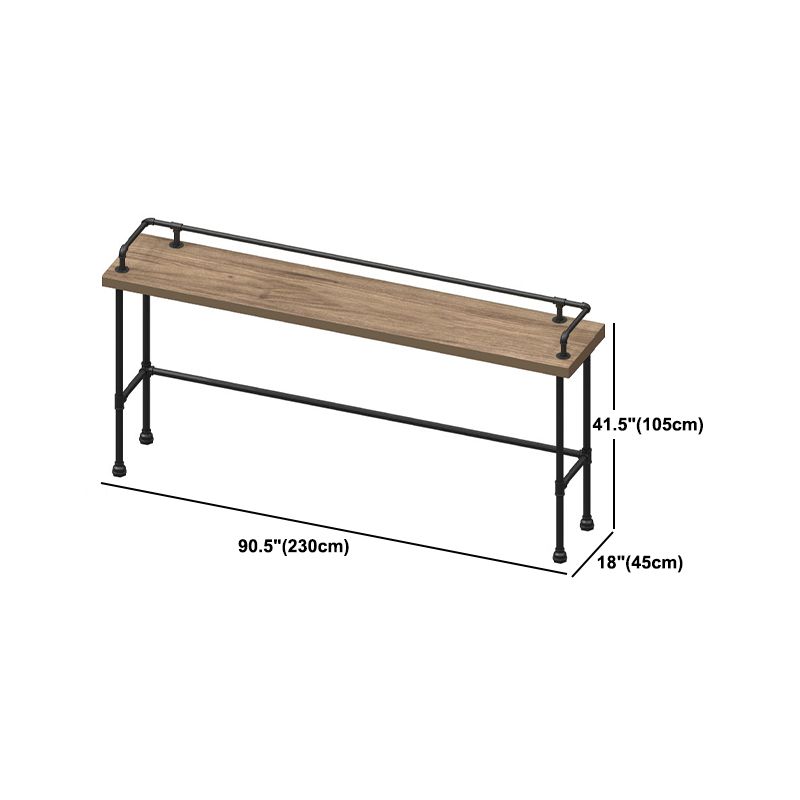 Rectangle Solid Wood Bar Table Set Industrial 1/4 Pieces Counter Table with High Stools