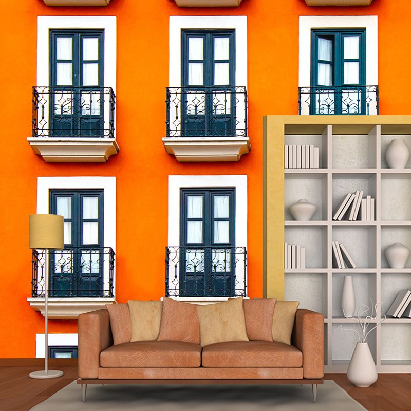 Construction Mural Wallpaper Contemporary Mildew Resistant for Bedroom Decor