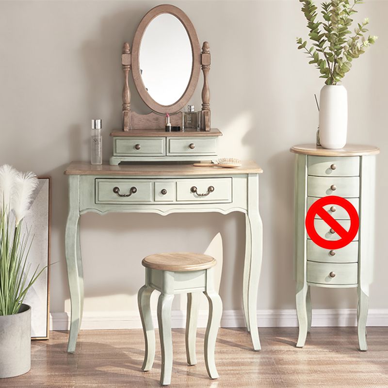 Victorian MakeupTable Stool Set with Mirror and Drawers for Bedroom