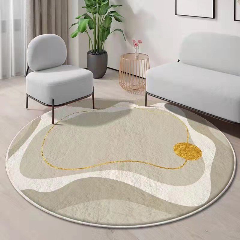 Brauner moderner Teppich Polyester Farbe Stück Teppich waschbarer Innenteppich für Wohnzimmer