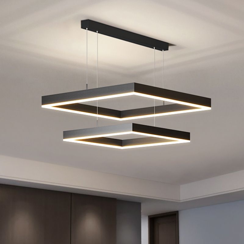 Modern Dining Room Lighting Multiple Squares Chandelier Lighting Fixtures