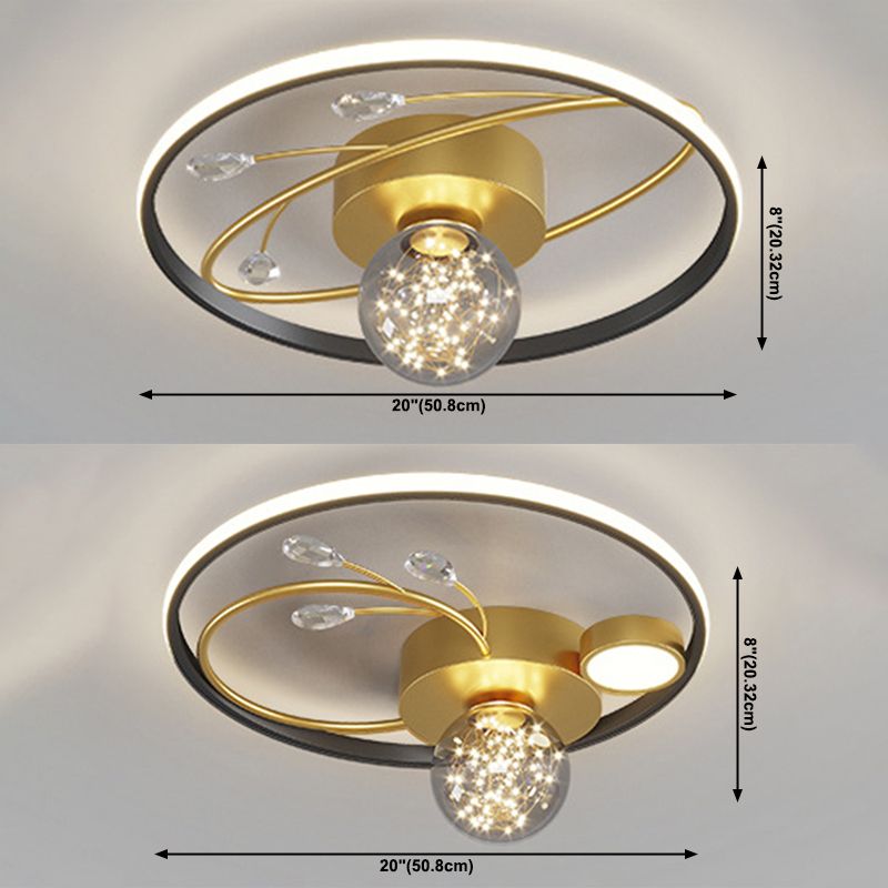 Multi-lights Multi-lights Flush mount moderno estilo de iluminación de techo de montaje en oro