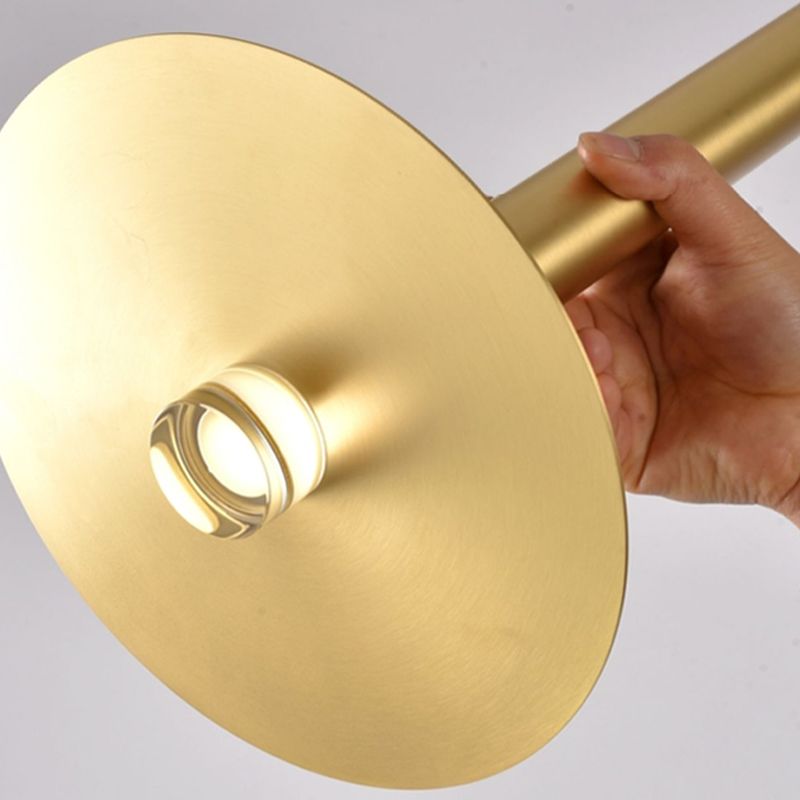 Gold Tube Hanging Pendant Light Minimalist-Style LED Metal Ceiling Pendant Light