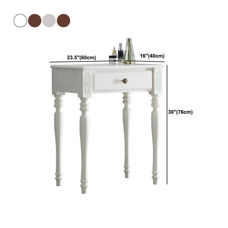 Traditional Rubberwood Bedroom Storage Box 1 Drawers Vanity Table