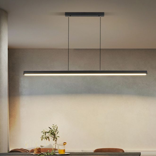 Simplicité Contemporary Island Light Acrylique Long Strip Prowing Lampe pour salle à manger