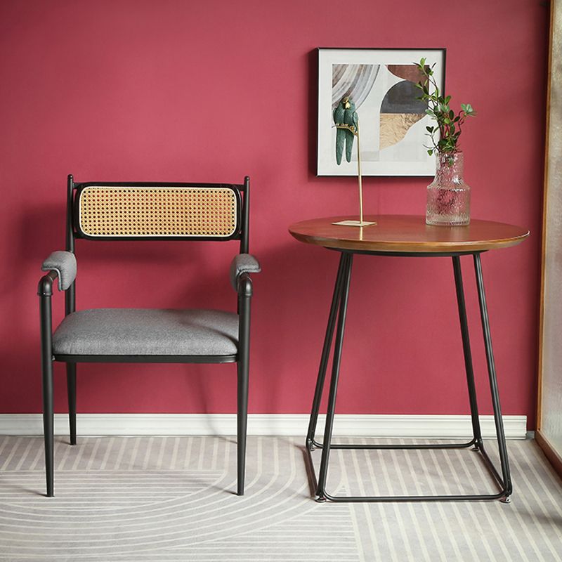 Sillas de comedor nórdicas con respaldo abierto, silla lateral para cocina con patas de metal