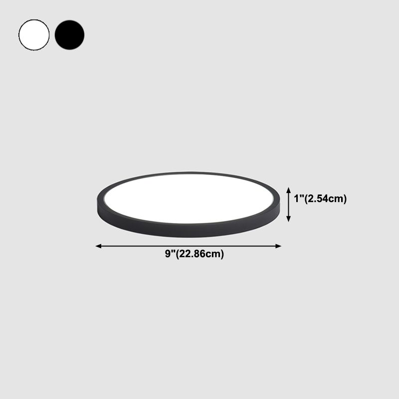 Lámpara de techo LED de forma redonda, acrílico moderno, 1 luz, montaje empotrado para pasillo de balcón
