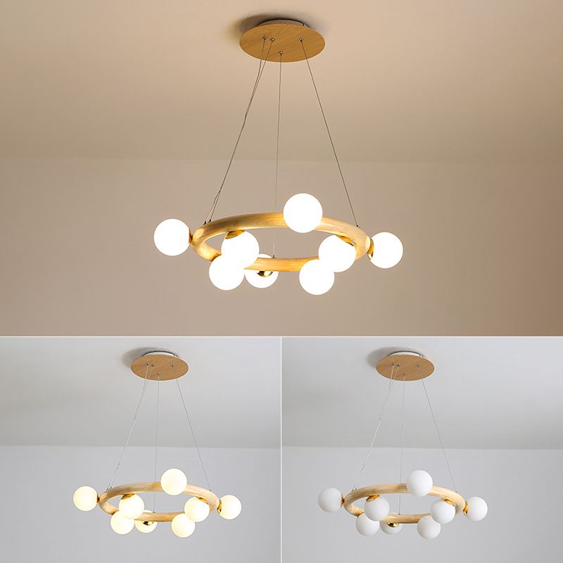 Lampada del lampadario contemporaneo a golf lampada a sospensione in legno per soggiorno