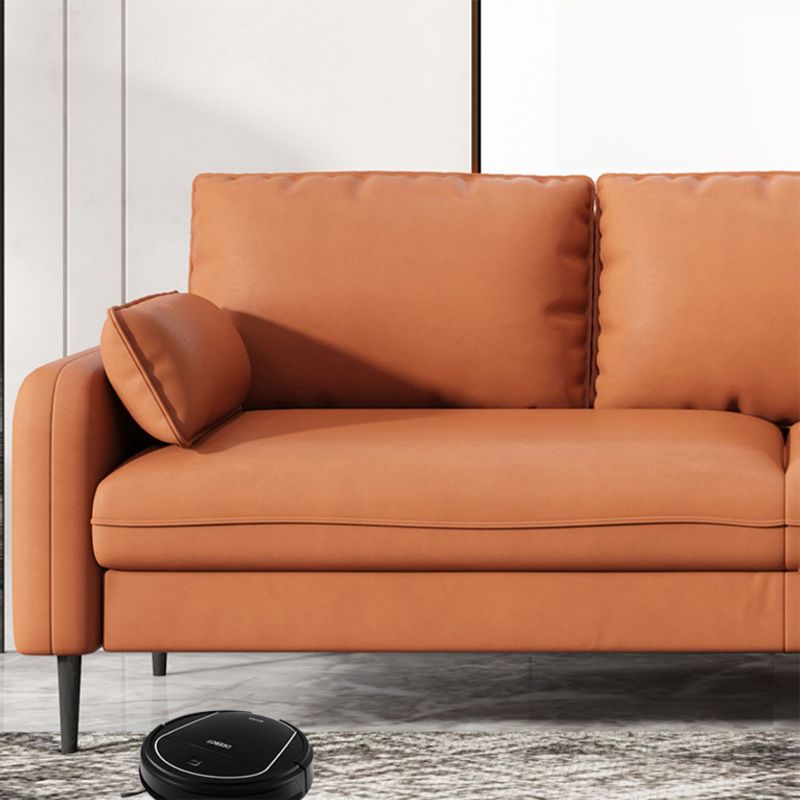 Modern Standard Sofa Pillows Square Arm 3 Seater Living Room Settee