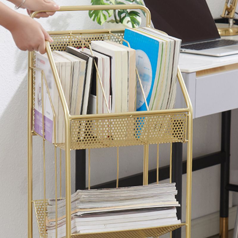 Bibliothèque en métal à 3 étagères étagère contemporaine de bibliothèque, 39''h x 11''w