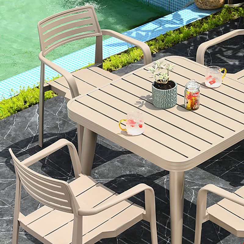 Metal Dining Side Chair Stacking Outdoor Bistro Chairs with Arm