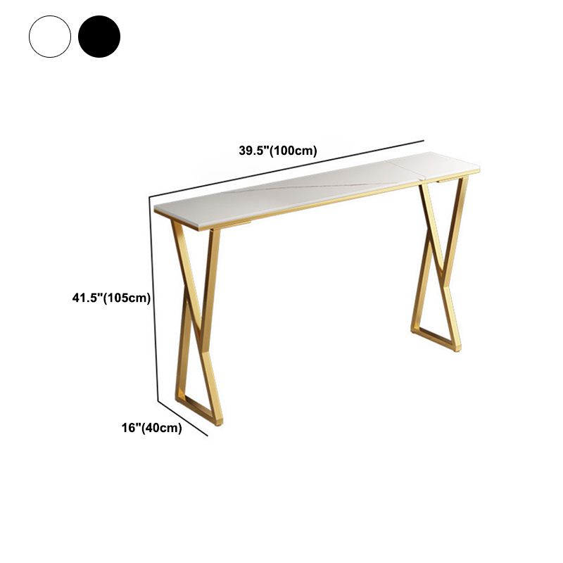 Glam Style Stone Bar Table Double pedestal Bar Dining Table for Indoor