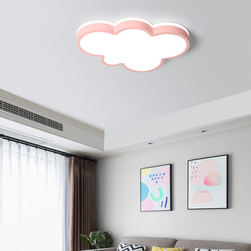 Lámpara de techo de macarrón de hierro forjado, montaje empotrado LED de nube acrílica, estilo nórdico moderno, para dormitorio