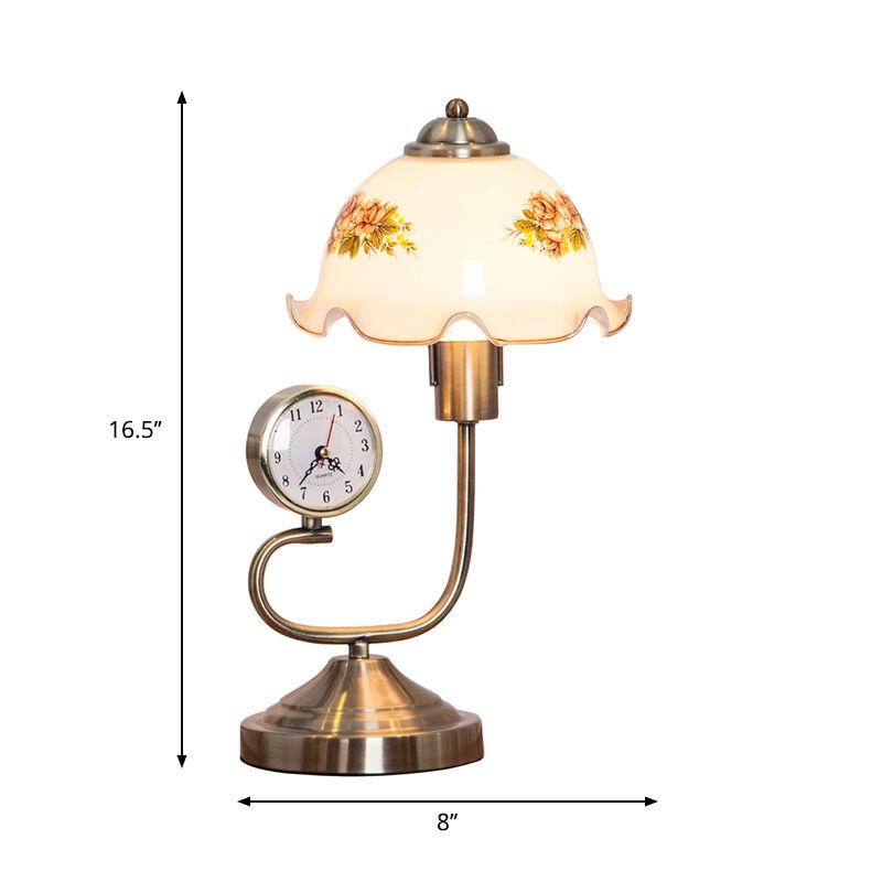 1 kop bloemenschaduw tafellamp landelijke stijl afgeschuinde kristallen nachtkastje lamp in messing