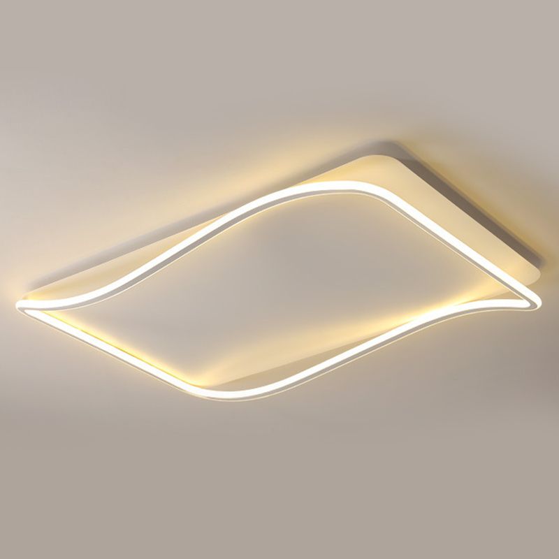 Rectangle Flush Light Modern Metal Flush Mount Light Fixture