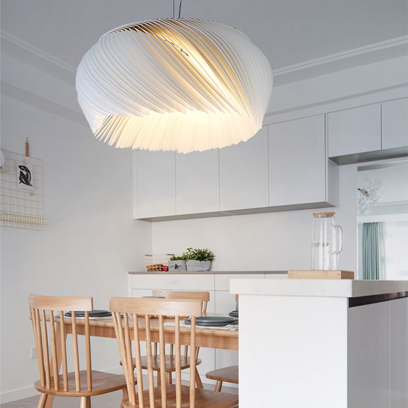 Lampe suspendue en forme de tambour minimaliste acrylique 1 lumière du salon