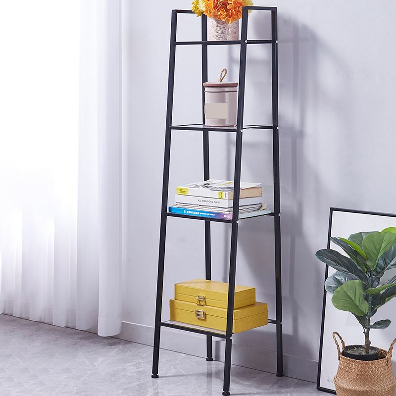 Modern Style Steel Bookshelf Ladder Open Shelf Bookcase for Home