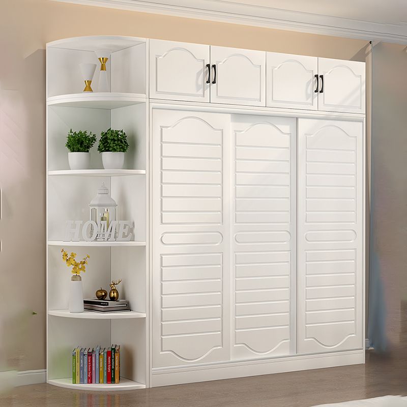 Modern White Wood Frame Wardrobe Freestanding Wardrobe with Soft Close Doors