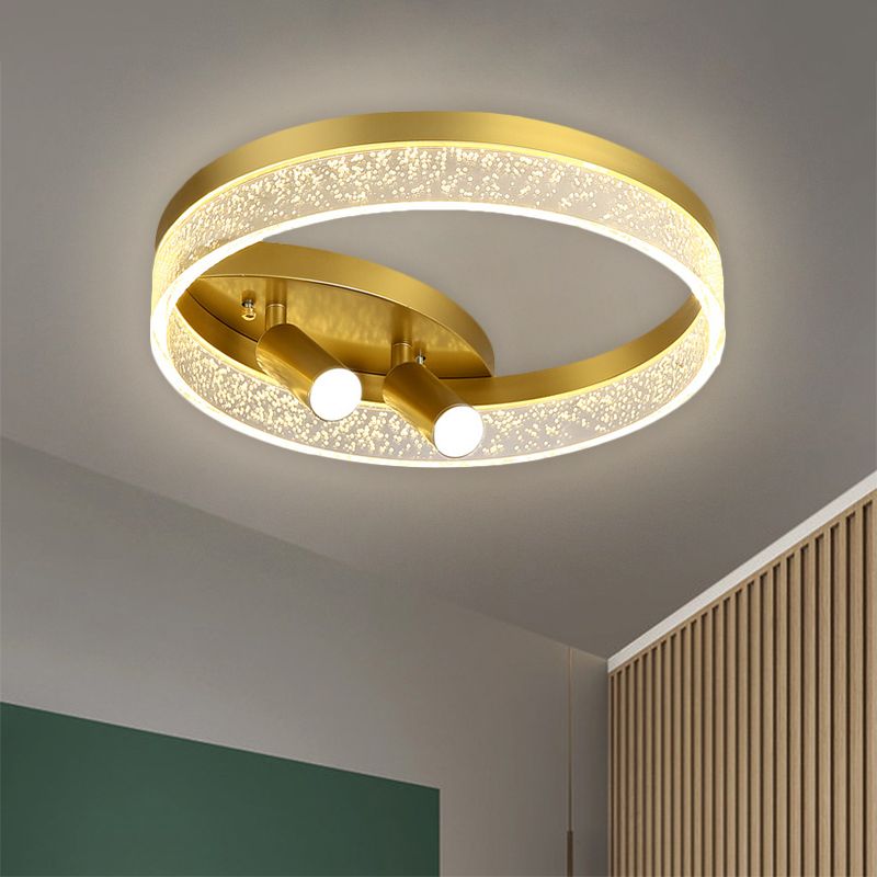 Faretto da incasso a LED rotondo dorato, illuminazione da soffitto in metallo in stile moderno, luce calda/bianca, larghezza 16"/19,5"