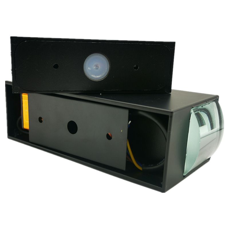 Black Rectangular Metal LED Wall Lamp Double-headed Warm Light Wall Sconce for Villa Corridor