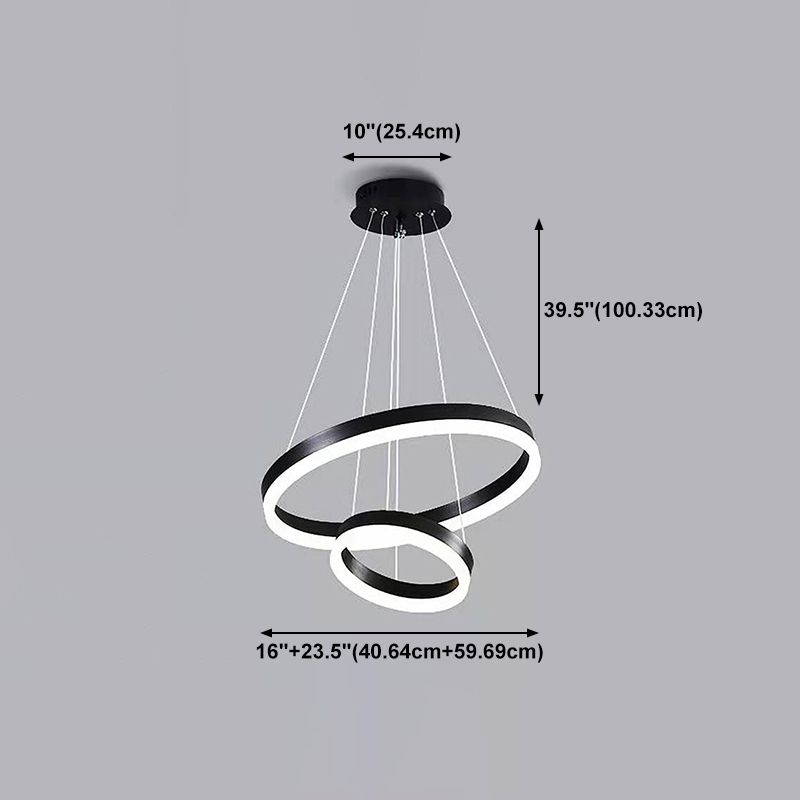 Black Multi-Tier Chandelier Lighting Fixture Modern Chandelier Pendant Light for Bedroom