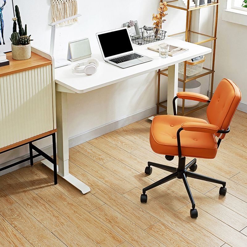 Padded Arms Desk Chair Modern Adjustable Seat Height Swivel Chair with Wheels