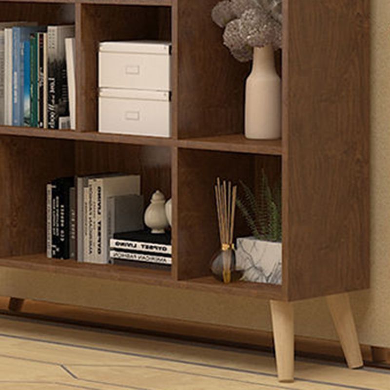 Contemporary Closed Back Book Shelf Engineered Wood Home Shelf Bookcase with Shelves
