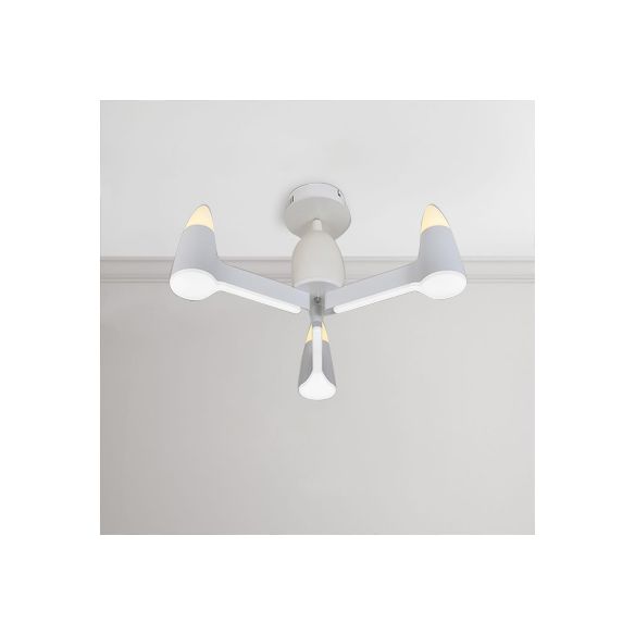 White Conical Hanging Lamp Kit Nordic 3/6/8 Lights Metal Chandelier Pendant Light for Living Room