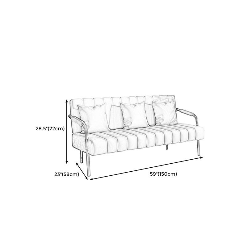 Modern Standard Metal Legs Sofa Macaroon Fabric Sofa for Apartment