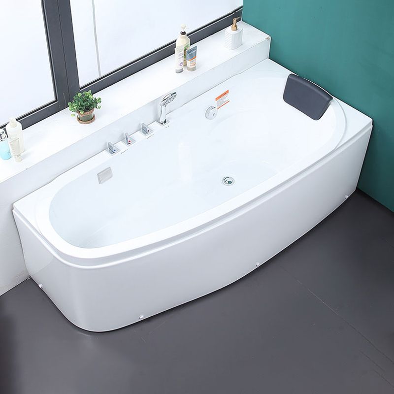 Modern Free Form Bathtub with Drain and Overflow Trim Acrylic Bath