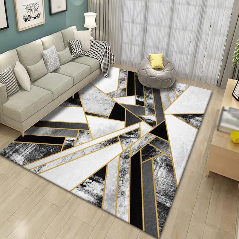 Contemporary Indoor Rug Trendy Area Carpet Polyester Stain Resistant Rug for Living Room