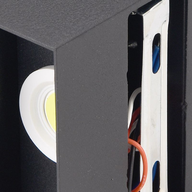 2-Lights Aluminum Wall Light Modern Cube 4" Wide Wall Sconce for Living Room