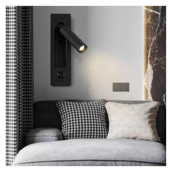 Luz de pared LED de estilo LED de estilo moderno Lámpara de lectura cilíndrica de cabecilla con interruptor independiente