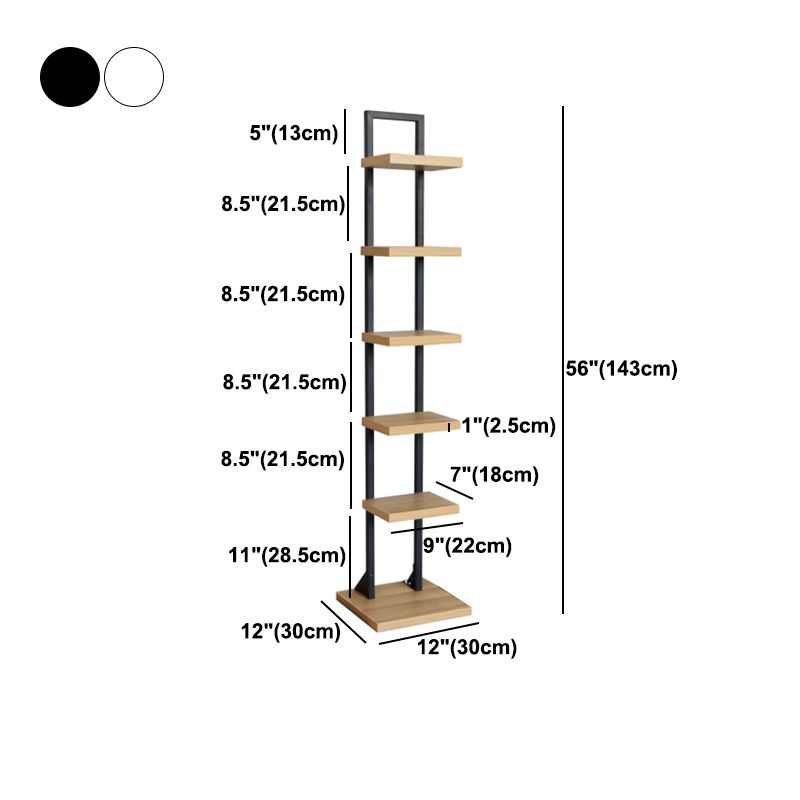 Modern Style Wooden Bookshelf Vertical Shelf Bookcase for Home