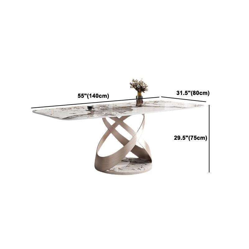 Glam Dining Table Set 1/4/5/7 Pieces Stone Dining Furniture with Chairs