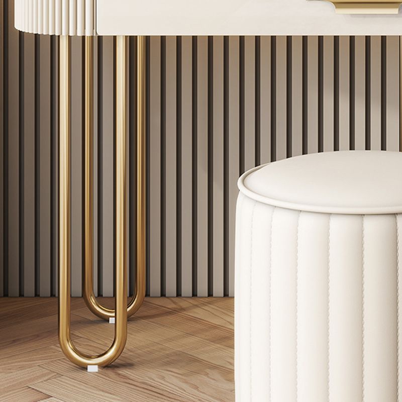 2 Drawers Makeup Table Desk Vanity for Women with Stool- 17.72" D