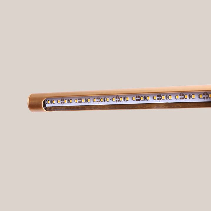 1-Light Metal Linear Wall Lighting Modern Style Wall Mirror Mount Light Fixture in Brass
