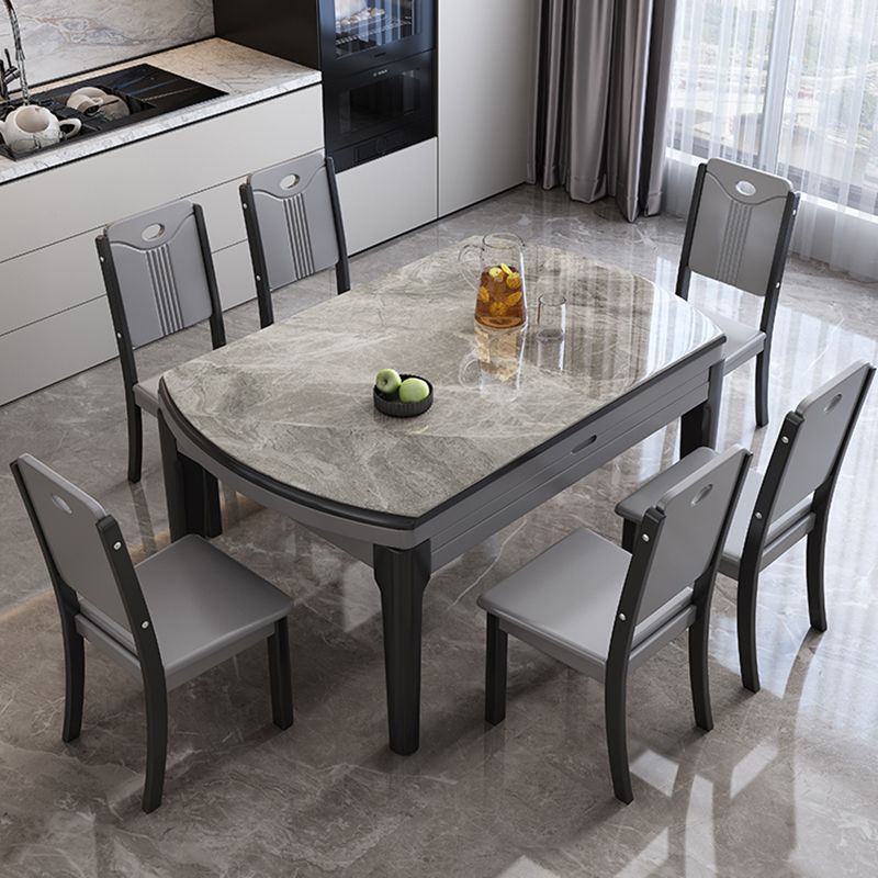 Modern Stone Dining Table Rectangle White-grey 4-foot Furniture