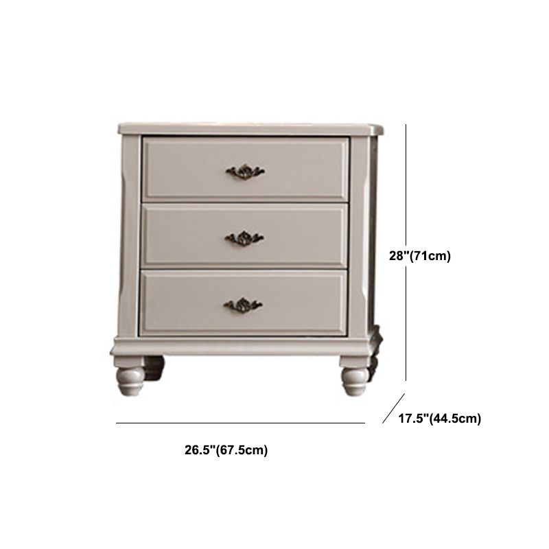 17.5" W Modern Storage Chest Dresser White Rubber Wood Storage Chest with Drawers