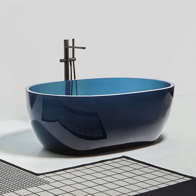 Bathroom Acrylic Oval Tub Soaking Freestanding Bathtub , 22.05" Tall