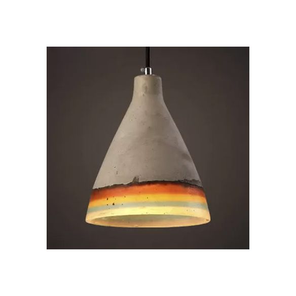 Dunkelblau/hellblau/orange Conic Anhänger hell antike Stilzement 1 Kopf Restaurant Hängende Lichtstoffe