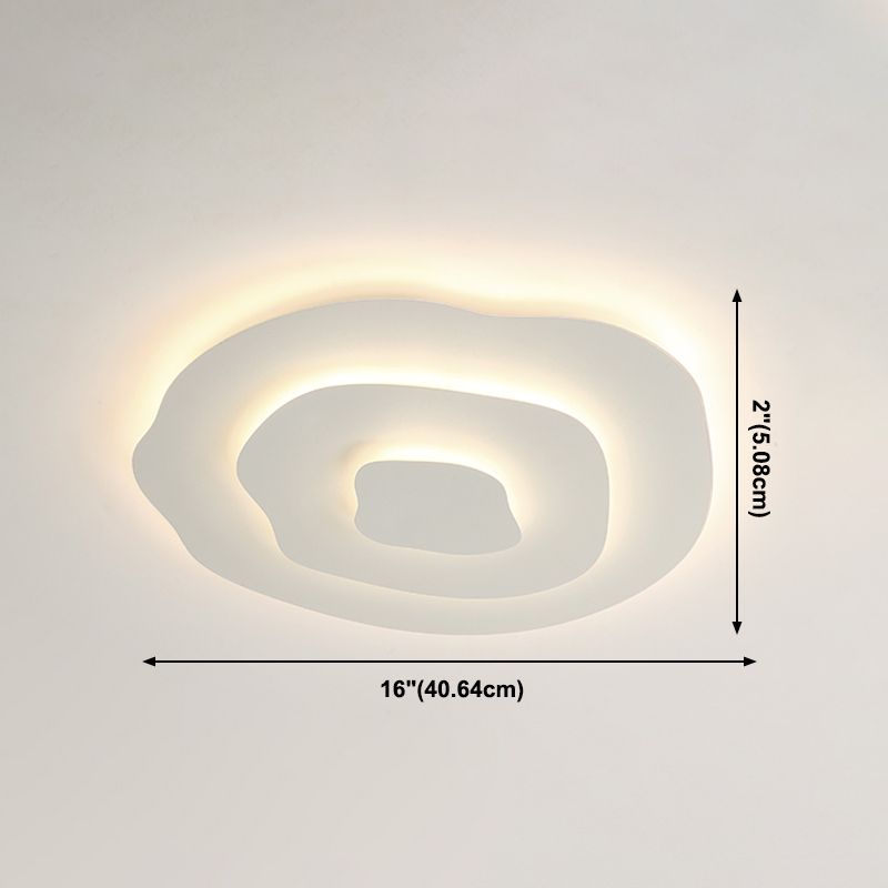 Lacquered Iron LED Ceiling Light in Modern Minimalist Style Acrylic Geometric Flush Mount in White
